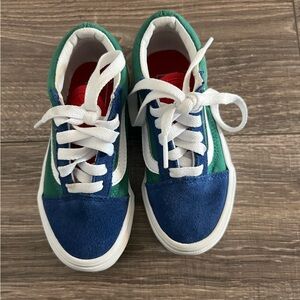 Kids size 10.5 color block old school vans
